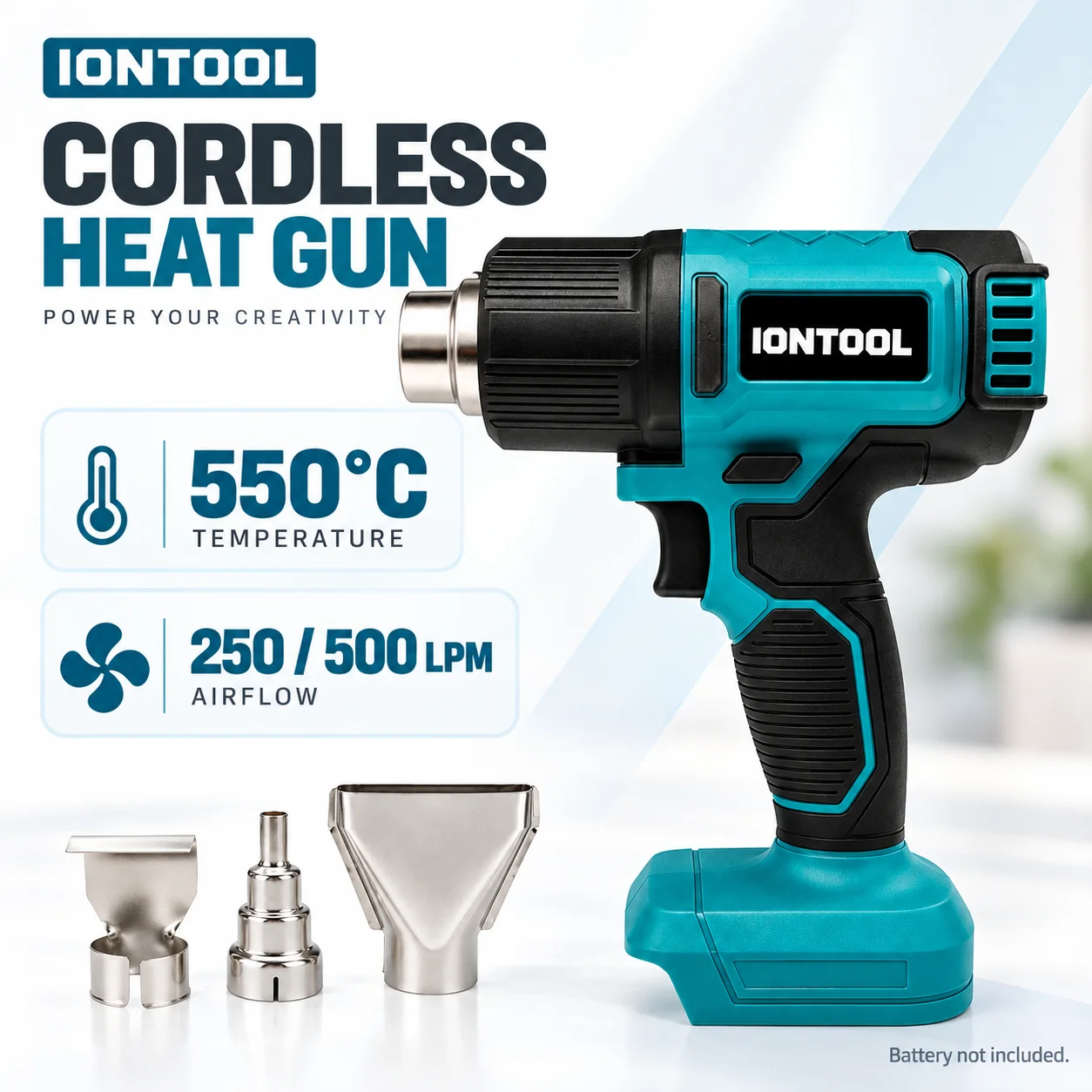 Cordless Heat Gun For Shrink Tubing - IONTOOL Cordless Heat Gun 550C For