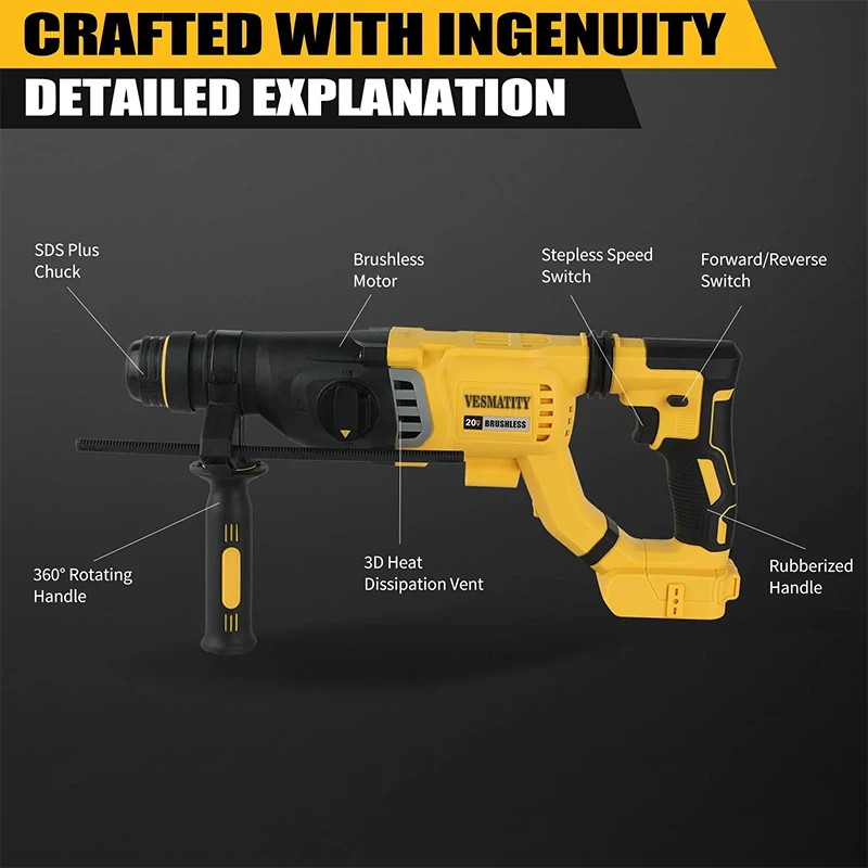 Vesmatity Brushless Cordless H - Brushless Cordless Electric Drill 18V recension och pris