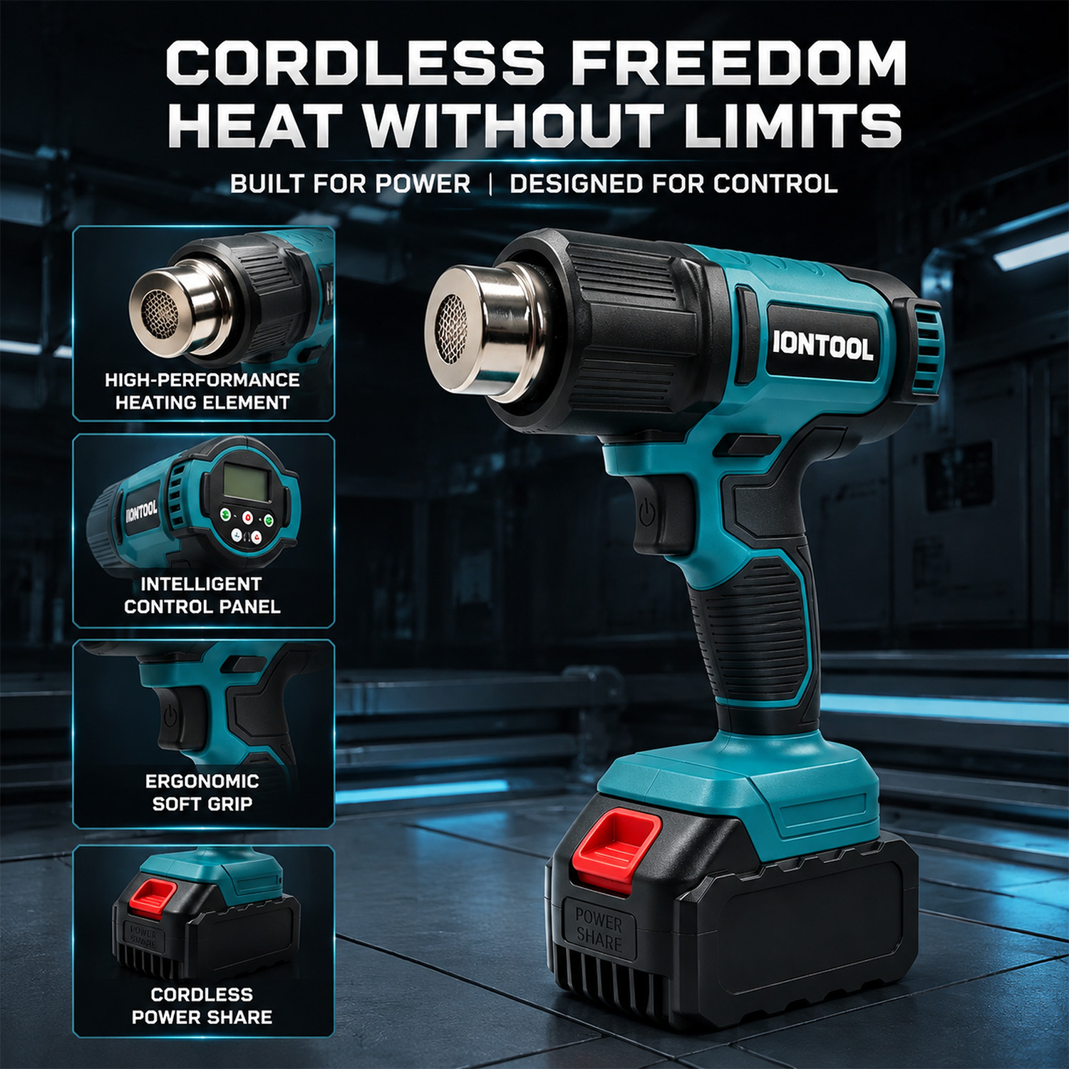 IONTOOL 550℃ 250/500LPM Cordle - Cordless Heat Gun For Shrink Tubing recension och pris