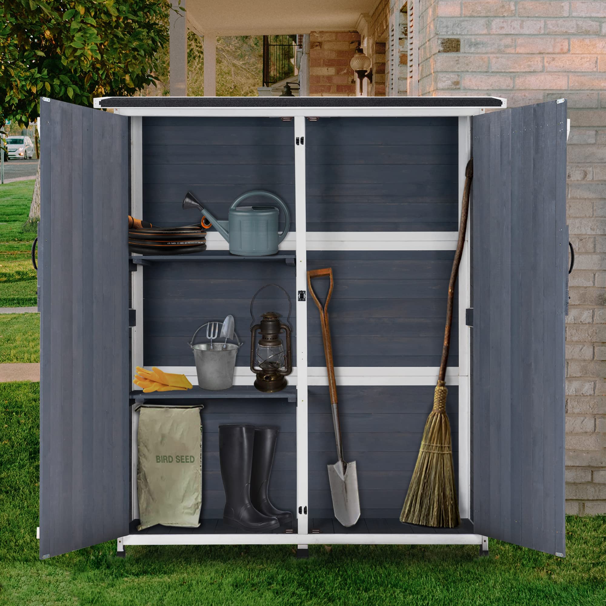 Outdoor Storage Cabinet with S - Garden Tools recension och pris