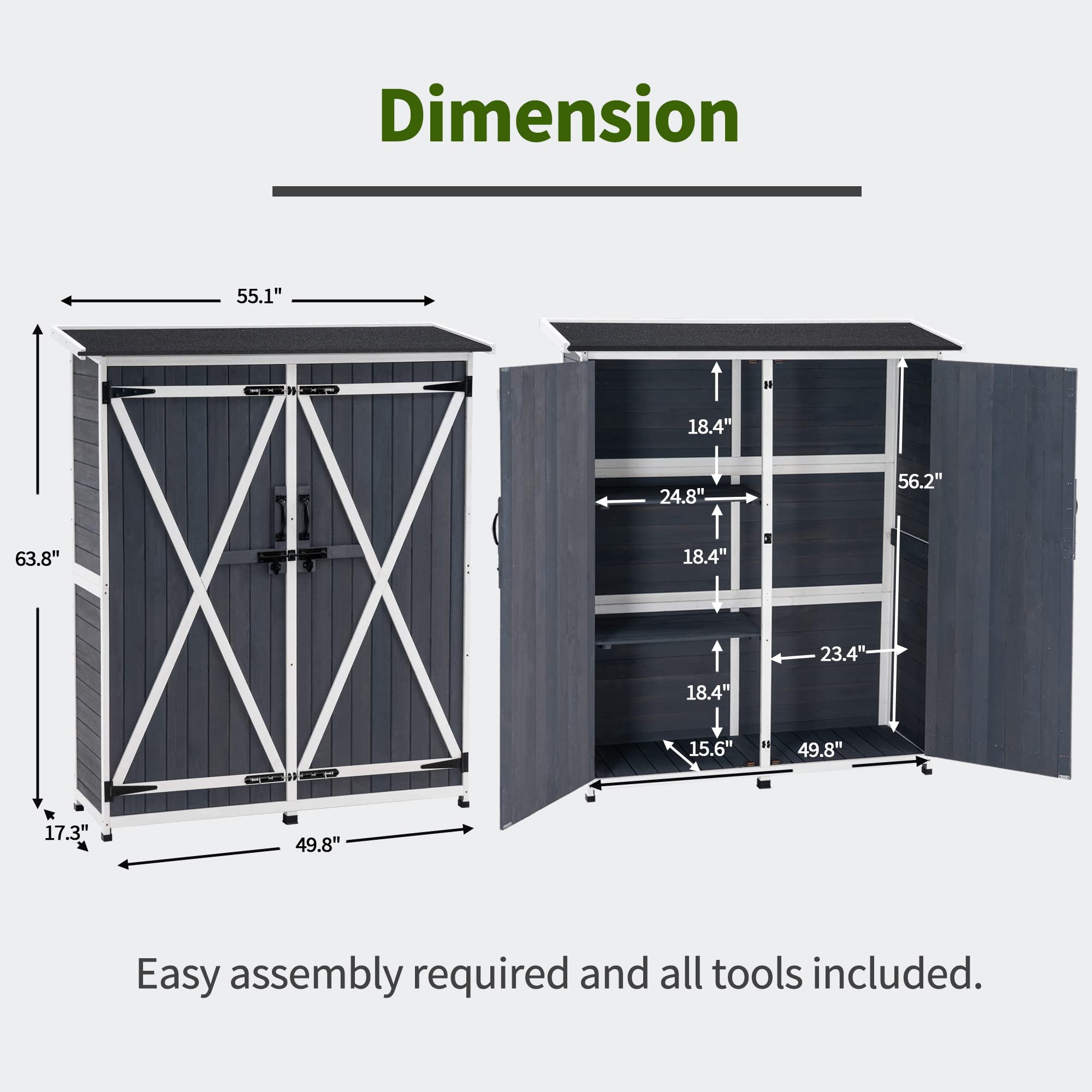Outdoor Storage Cabinet with S - Garden Tools recension och pris