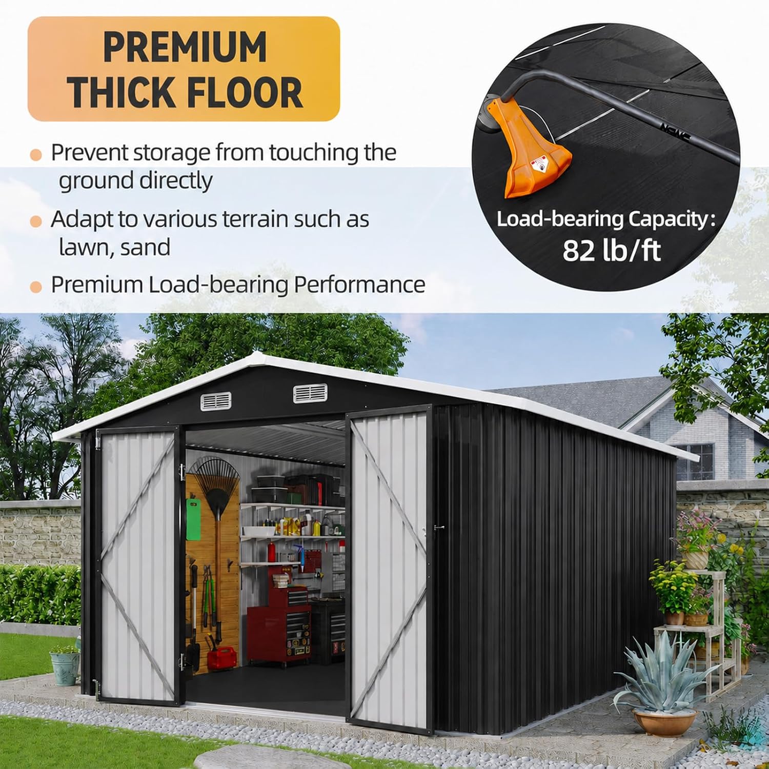 10x12FT Metal Outdoor Storage  - Garden Tools recension och pris